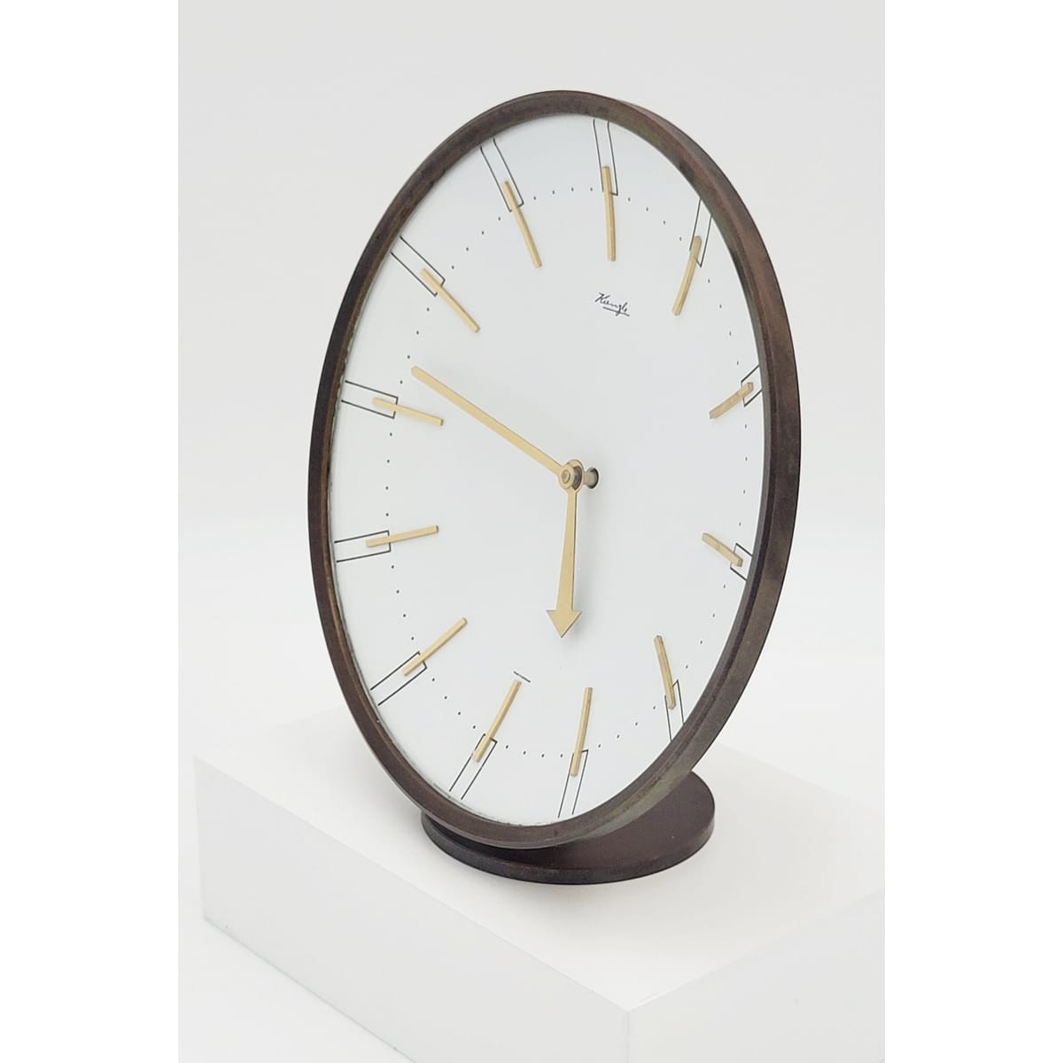 Kruger Clock Heinrich Johannes Möller For Kienzle Germany Art Deco Mantle Clock C. 1950