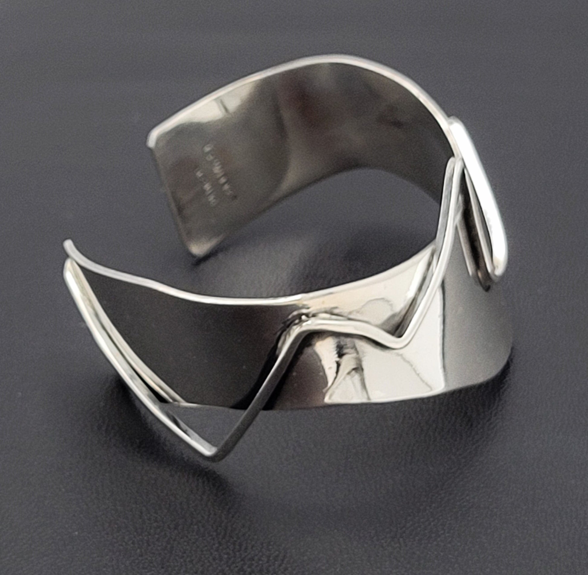 Lewittes Jewelry RARE Esther Lewittes Sterling Abstract Modernist Large Bracelet 1950/60s