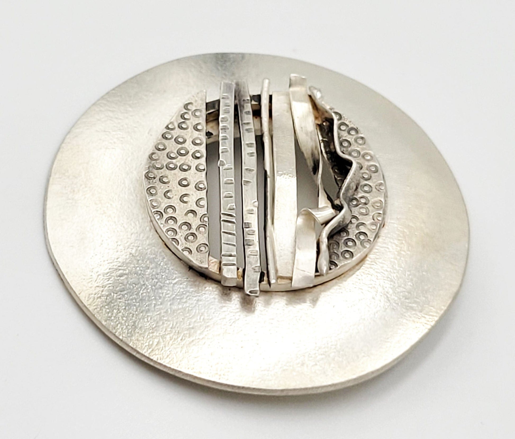 Lynn Floriano Jewelry Artisan Designer Lynn Floriano Sterling Large Abstract Modernist Brooch 1995