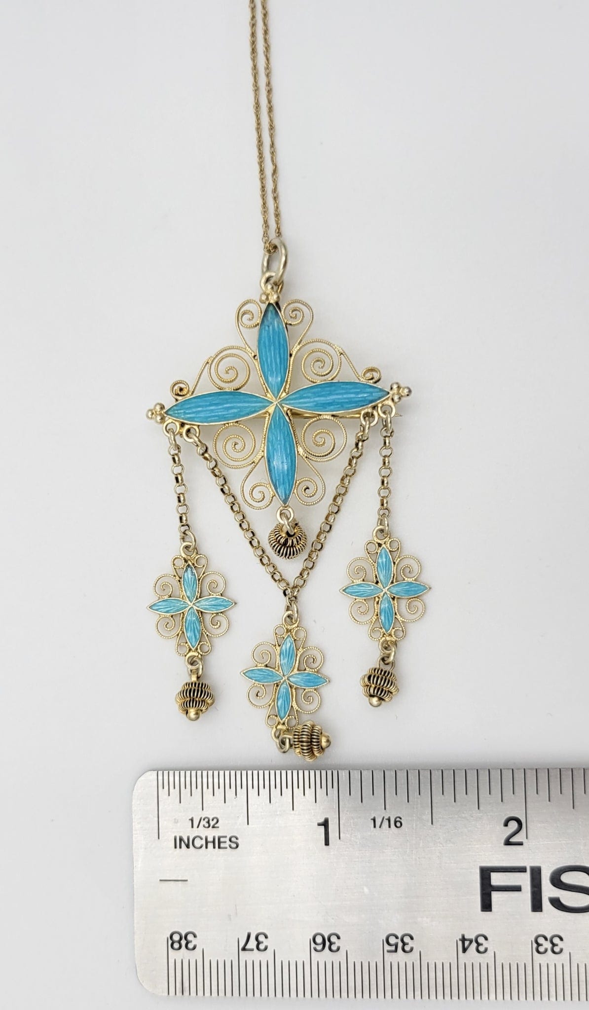 Marius Hammer Jewelry Rare Marius Hammer Norway Sterling Enamel LARGE Solje Necklace 1900s