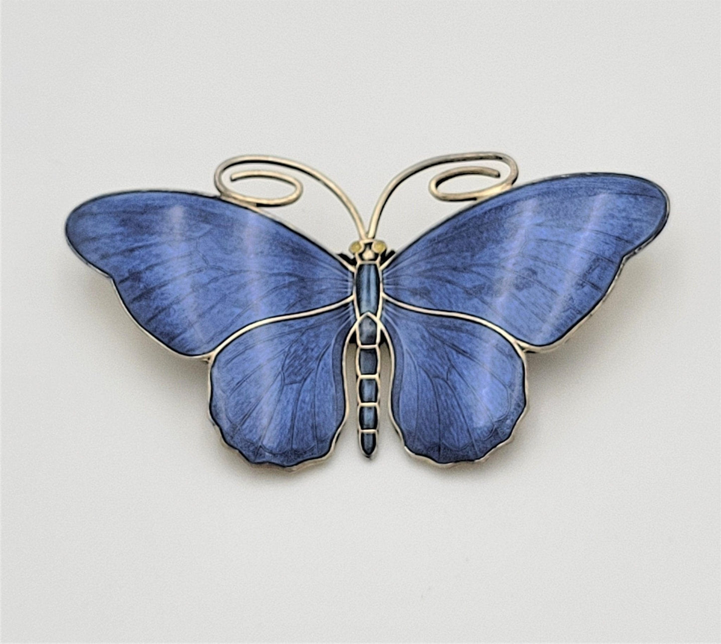 Marius Hammer Jewelry RARE MASSIVE 930SS Enamel Marius Hammer Norway Butterfly Brooch Over 100 y/o!