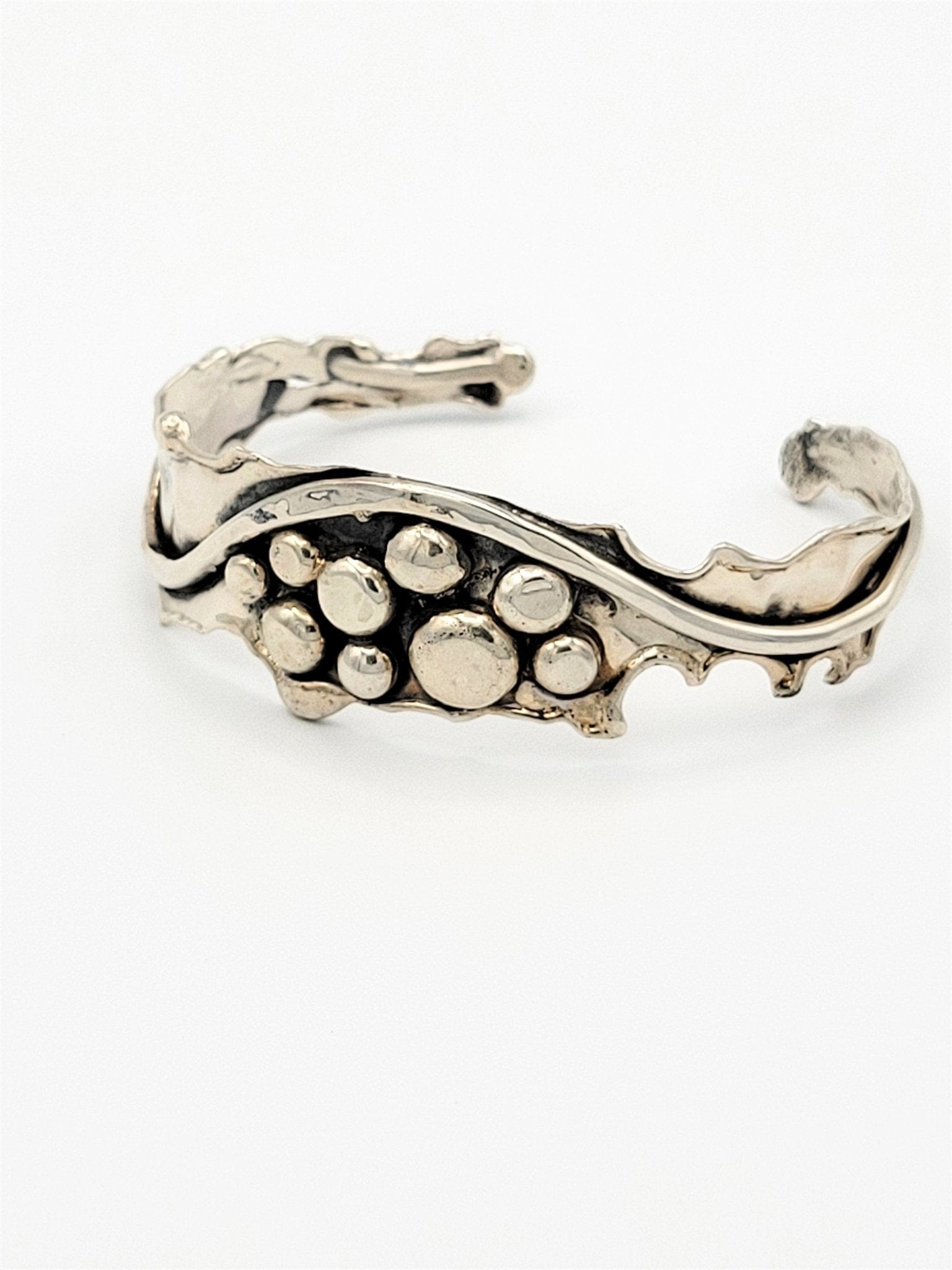 Marksz Jewelry Vintage Designer MARKSZ Sterling Modernist Abstract Cuff Bracelet Circa 1980s