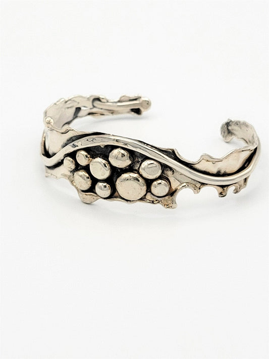 Marksz Jewelry Vintage Designer MARKSZ Sterling Modernist Abstract Cuff Bracelet Circa 1980s