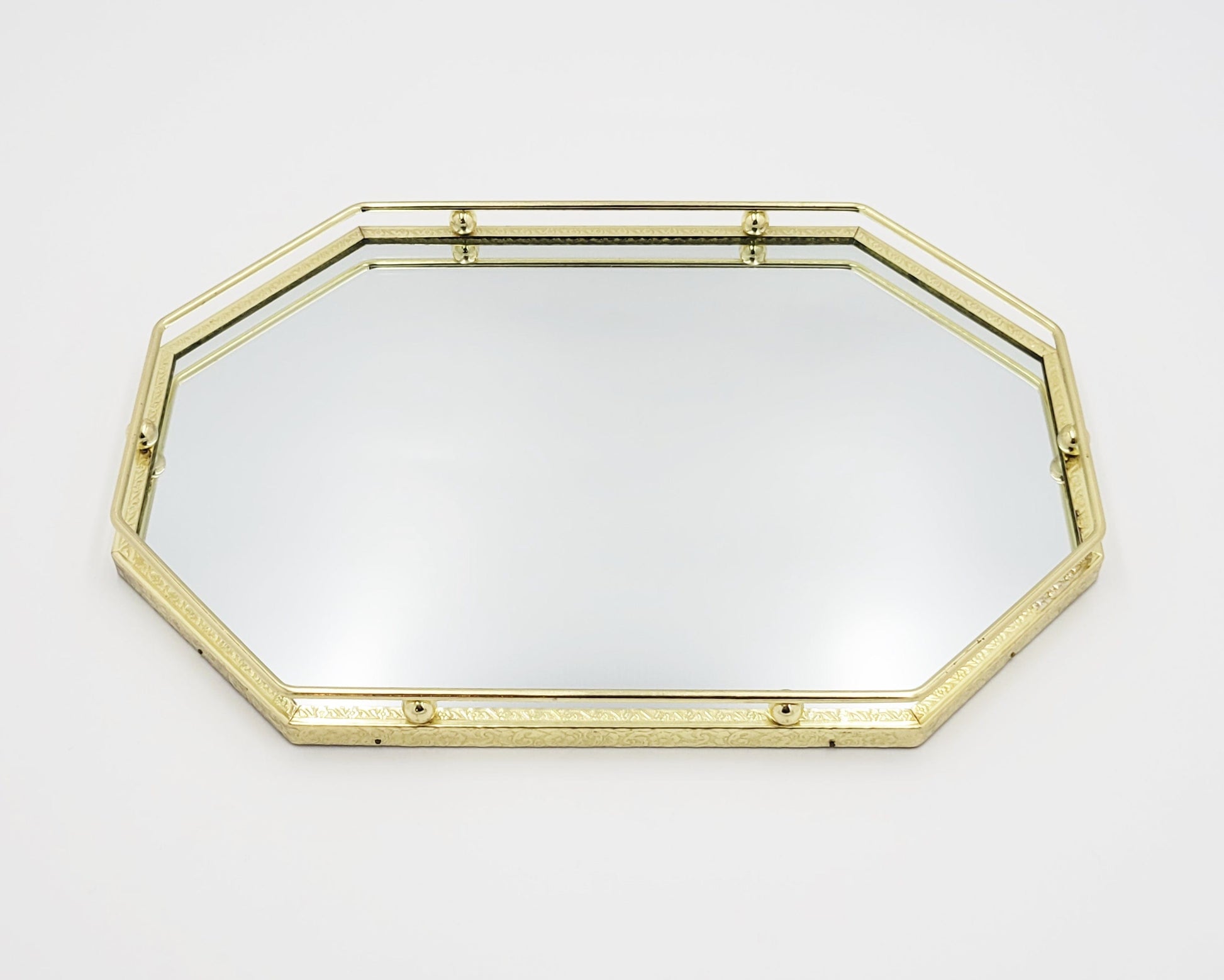 MCM Vanity Tray vanity mirror Mid Century Modern Brass and Mirror Hollywood Regency Vanity Tray 1950s