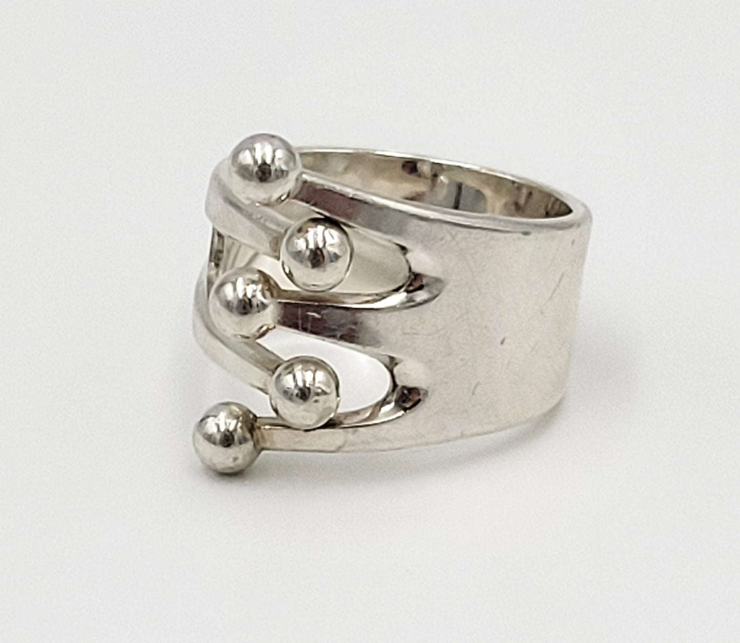 Norway Plus Designs Jewelry Norway Plus Designs AGE Sterling Modernist 5 Prong Jester Ring Circa 1960s