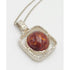 OTC Jewelry Brutalist Sterling & Amber Modernist Pendant Necklace 1960&