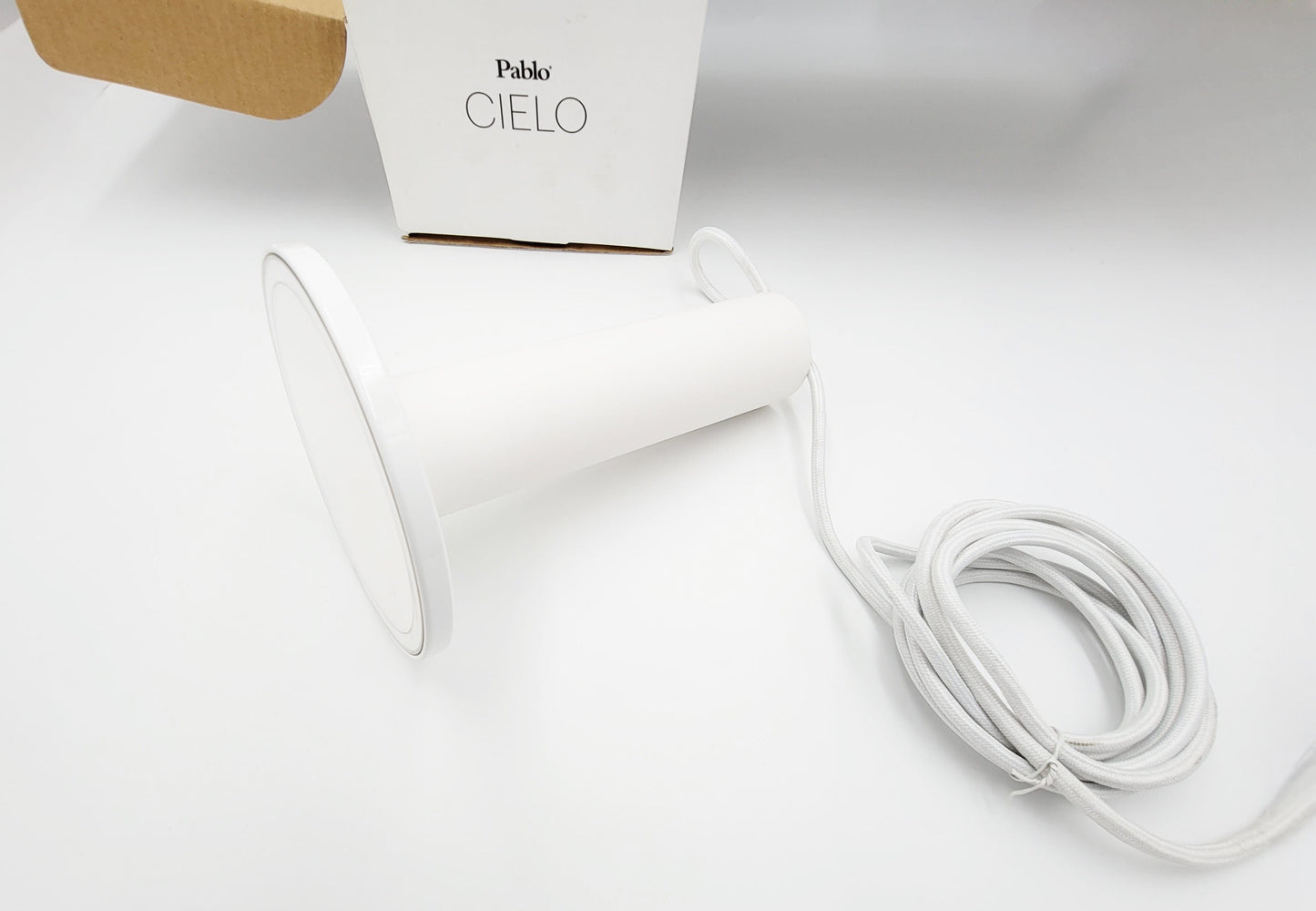 Pablo Cielo Lamps Pablo Designs "Cielo" Modernist Minimalist LED Pendant Light in All White NIB
