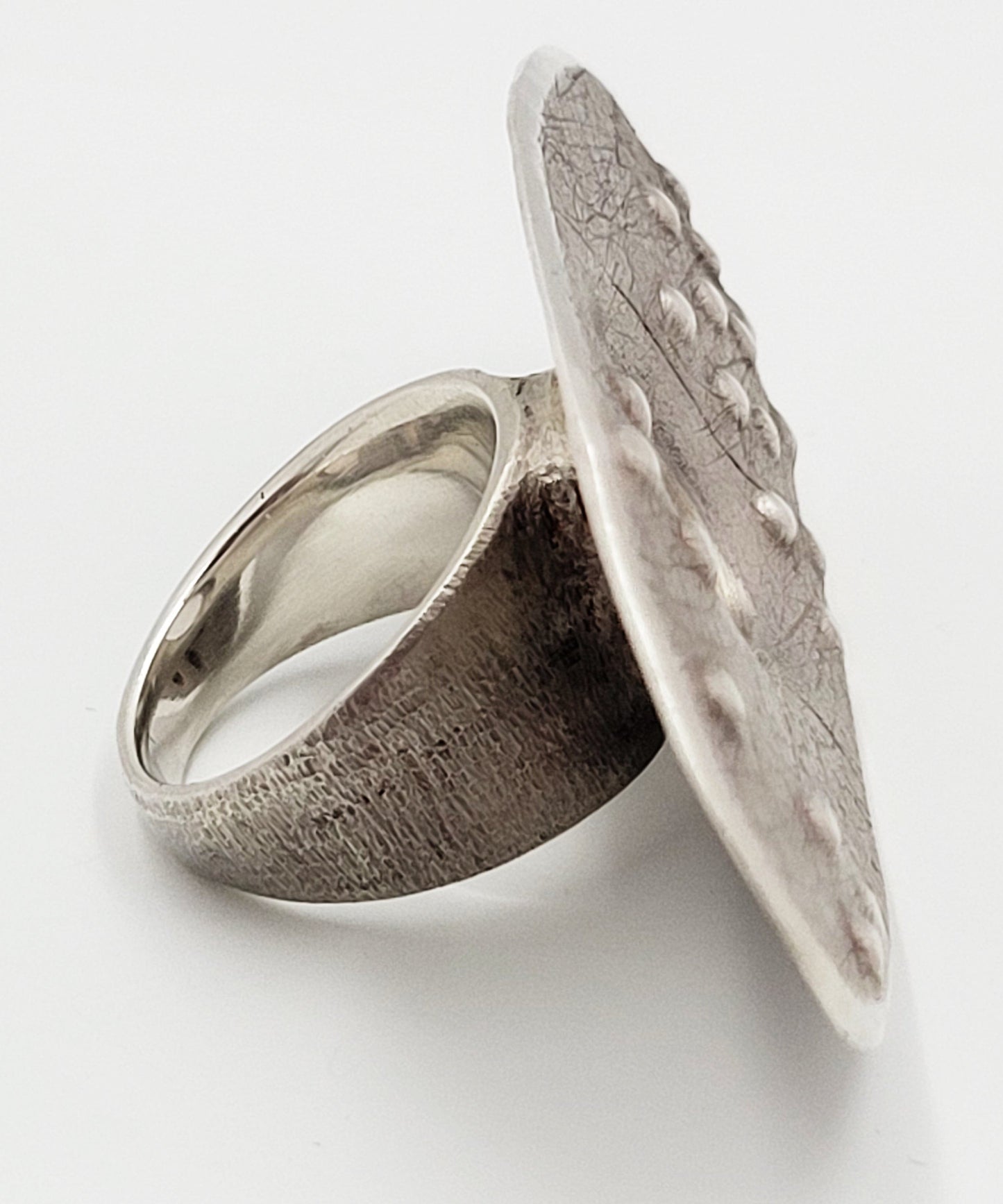 RG Sterling Jewelry Fabulous Boutique Designer RG Sterling Silver Textured Abstract Modernist Ring