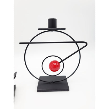 Rick Martin Clock and Candleholder Rick Martin Abstract Modernist Pop Art Memphis Style Clock &amp; Candleholder