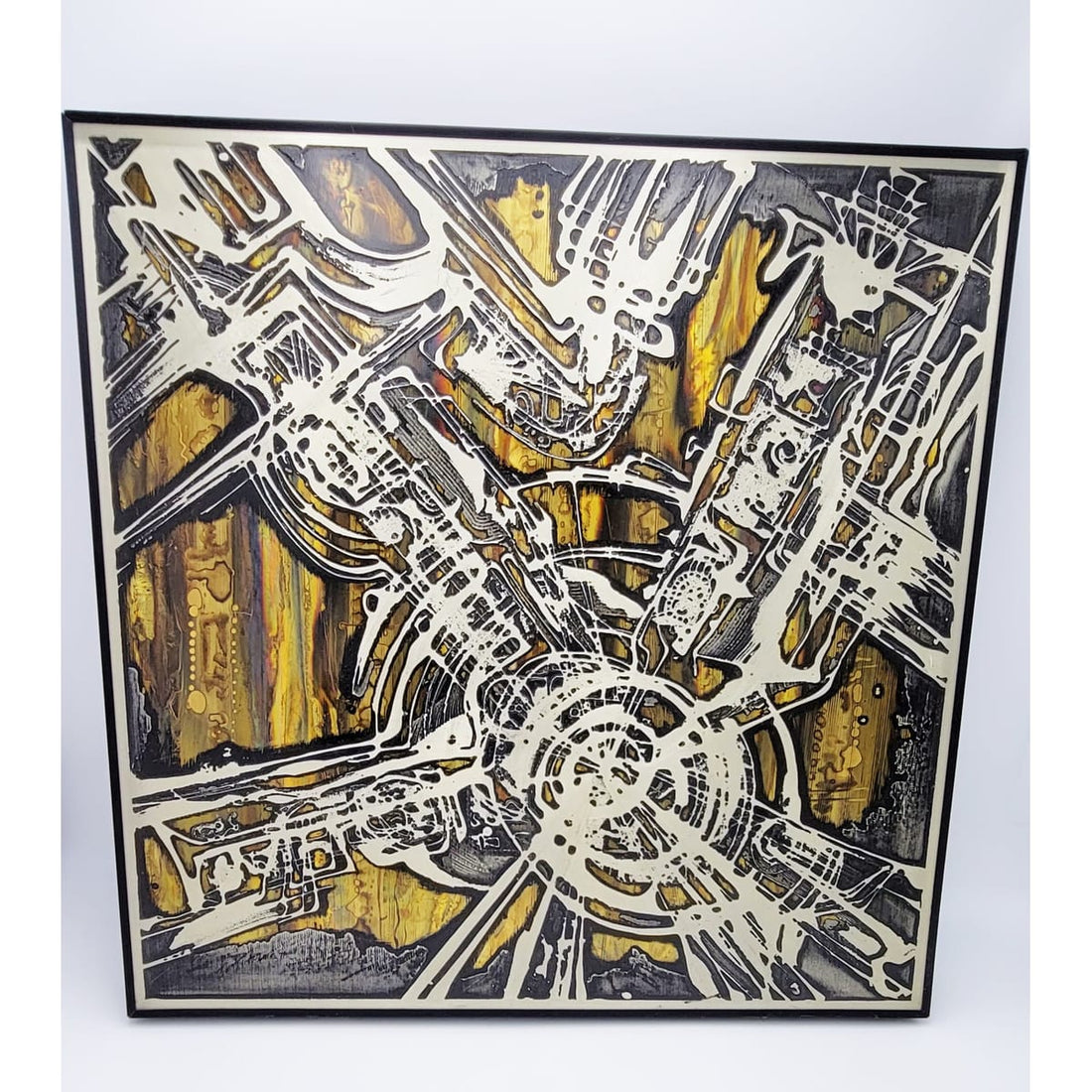 1971 Bernhard Rohne Brutalist Mixed Metal Wall Sculpture Hand Signed/Dated, multicolor, bronze, geometric - image 2 of 10