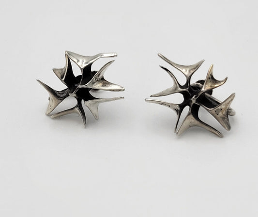 Ronald Hayes Pearson Jewelry VTG Designer Ronald Hayes Pearson Abstract Modernist Sterling Earrings 1960s