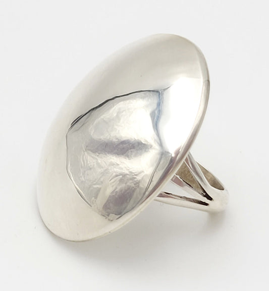 Sanel Jewelry Designer Sanel Spain Sterling Silver Huge Statement Cocktail Ring 1990's