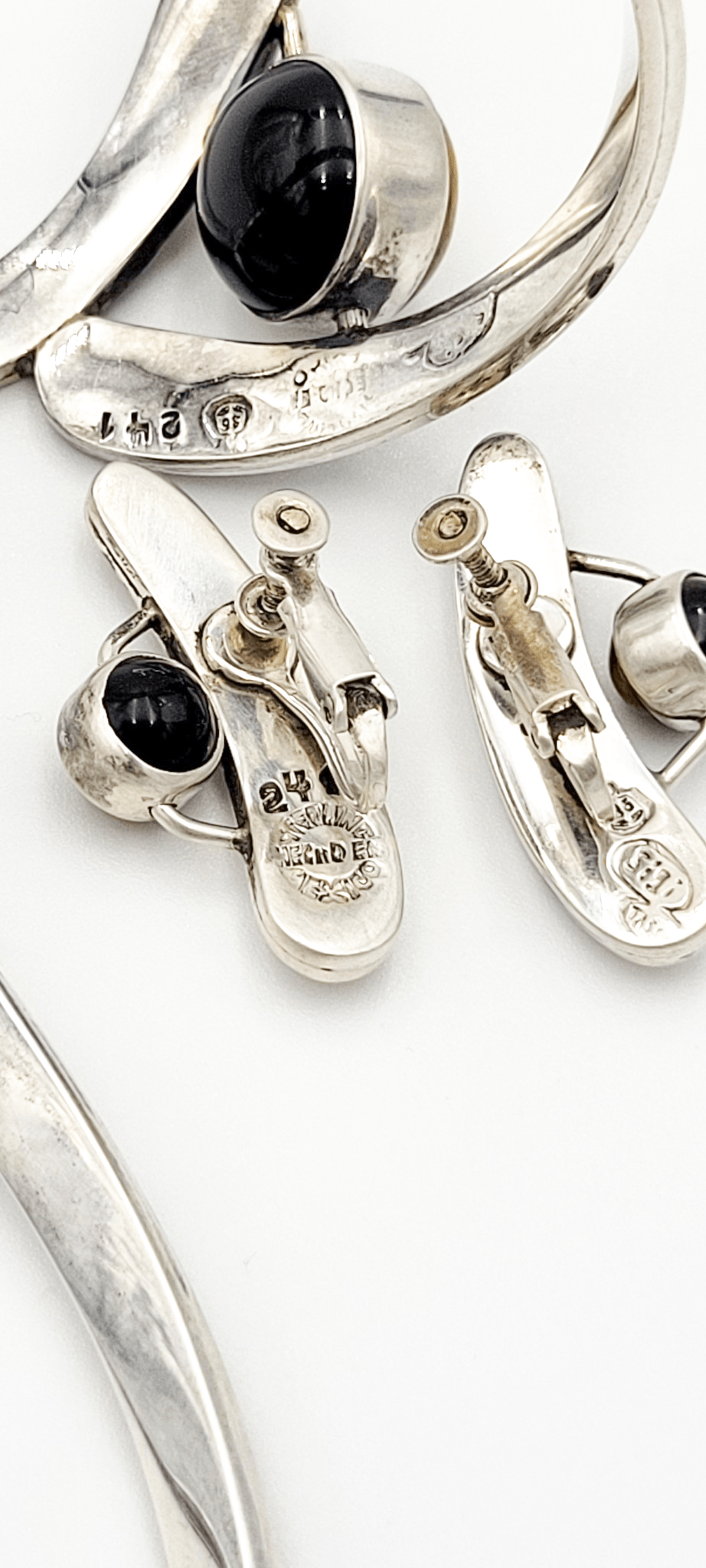 Sigi Tasco Jewelry Superb Sigi Tasco Sterling & Precious Stones Floating Orbs Demi Parure Set 1950s