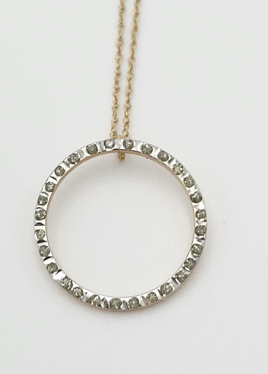 SLC Jewelry 14Kt Gold and Diamond Modernist Necklace Circa 1980s SLC