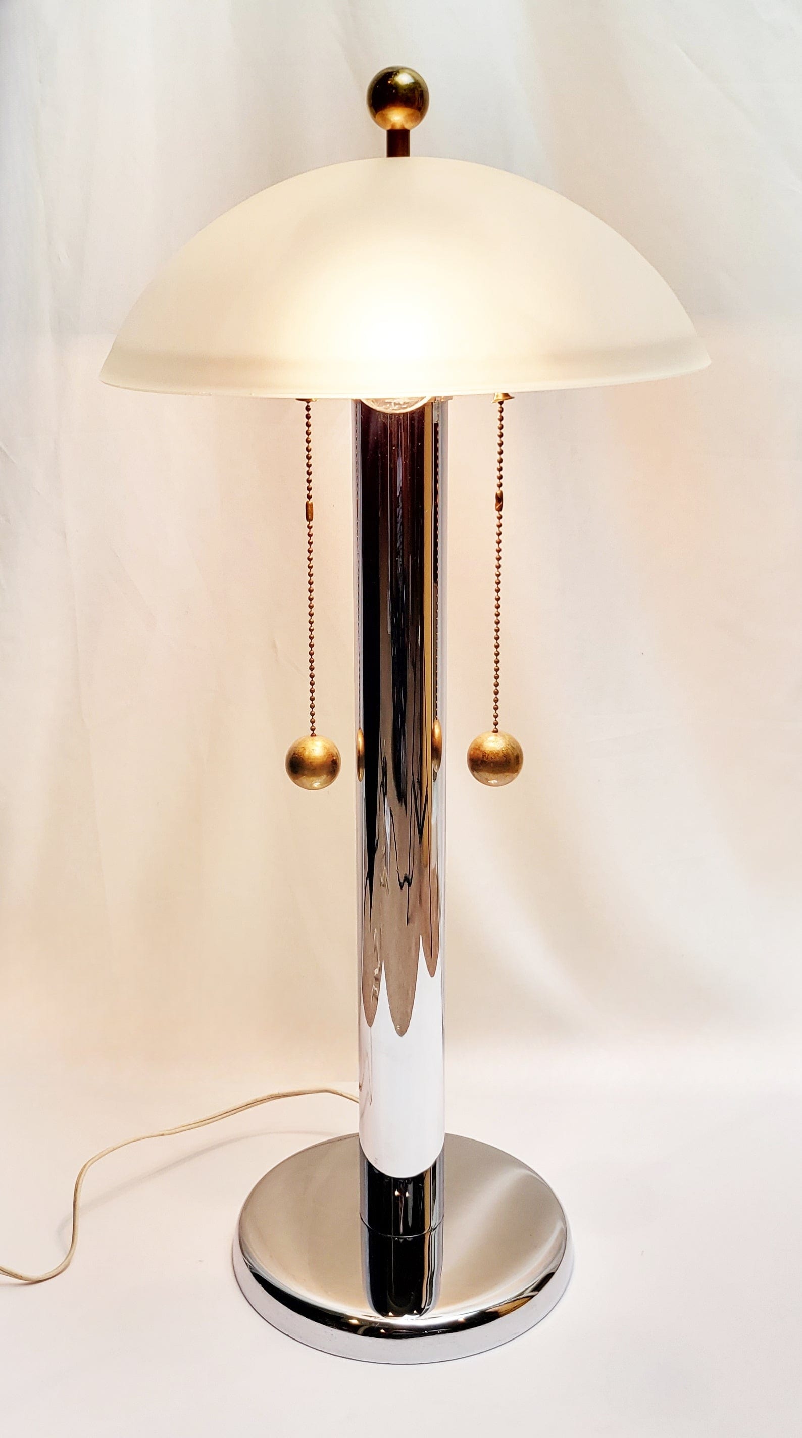 Sonneman for Kovacs Lighting Superb Sonneman for Kovacs Chrome Modernist Bauhaus Table Lamp Circa 1960's