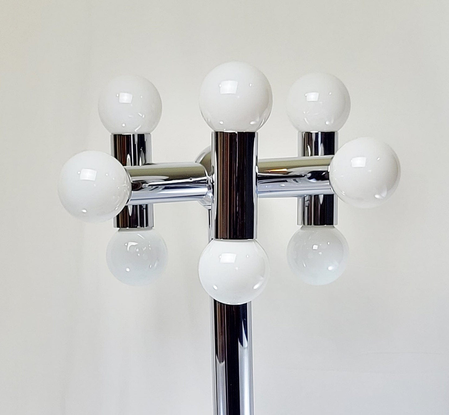 Sonneman Lighting Robert Sonneman Chrome Tall 9 Bulb Molecular Bubbles Table Lamp 1960/70s
