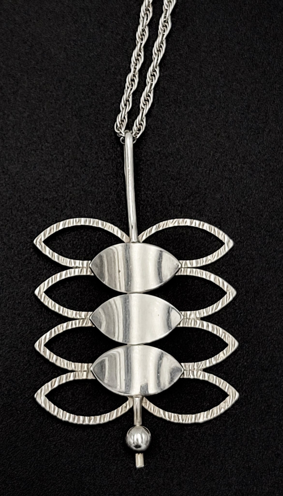 Sorensen Ehlers Jewelry Sorensen Ehlers Denmark Sterling Retro Atomic Pendant Necklace Circa 1970's