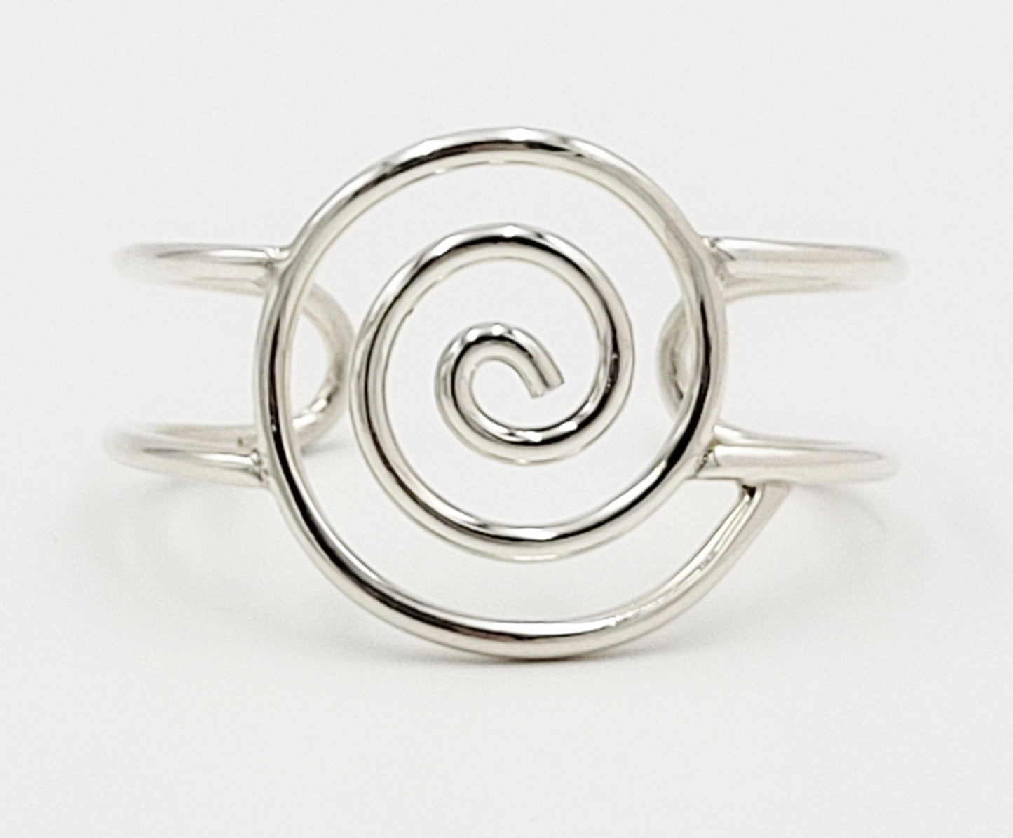 Sterling Silver Jewelry Vintage Designer Sterling Hand Forged Abstract Modernist Swirl Cuff Bracelet