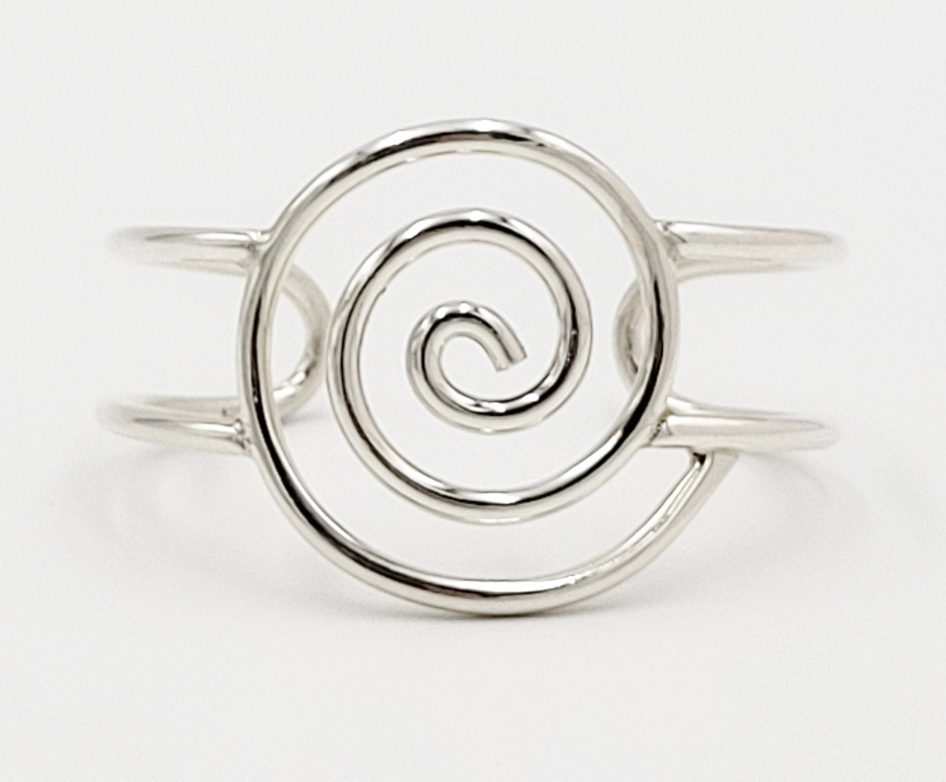 Sterling Silver Jewelry Vintage Designer Sterling Silver Hand Forged Abstract Modernist Swirl Cuff Bracelet