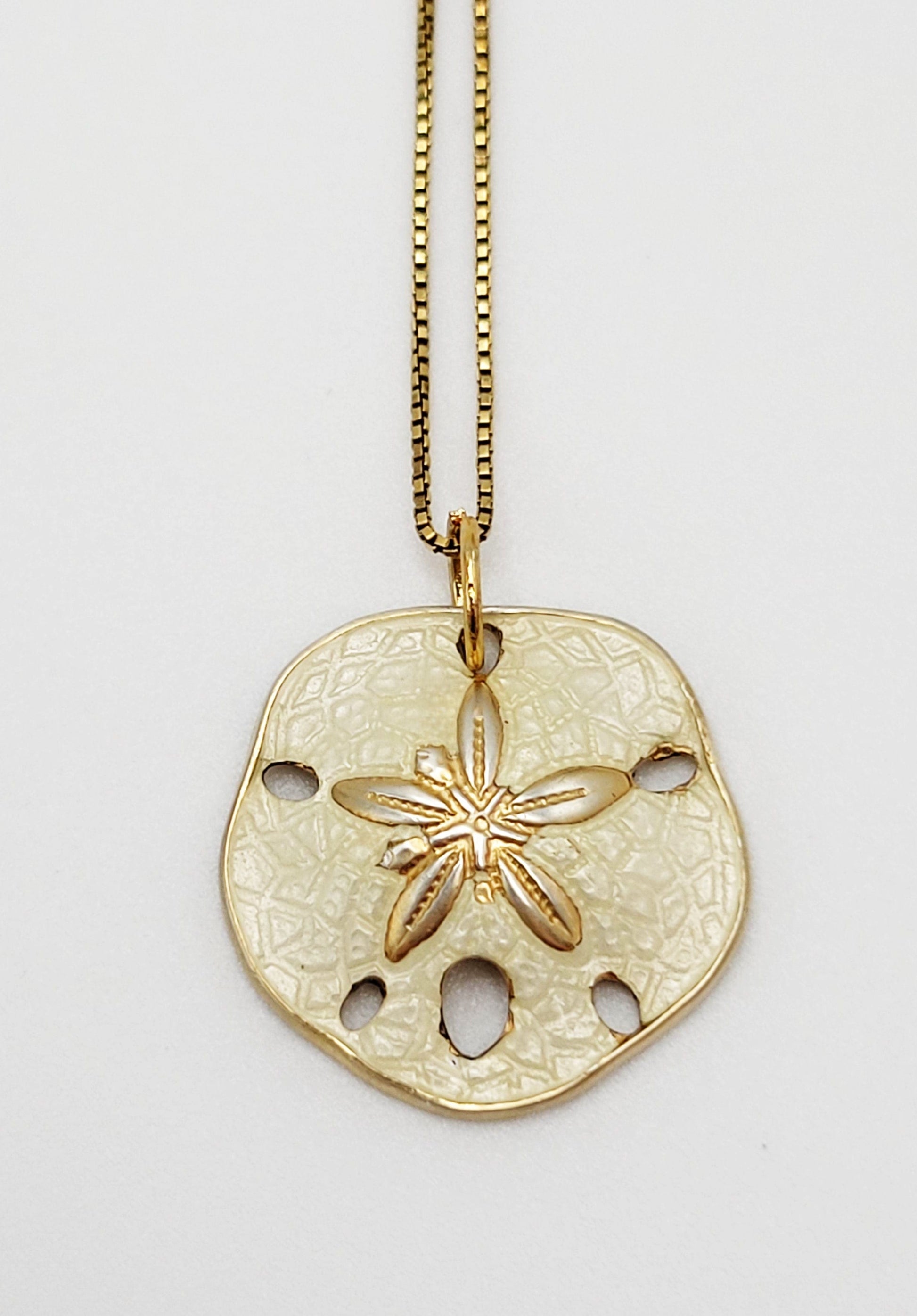 Tina Oxager Denmark Jewelry Rare Danish Designer Tina Oxager Sterling Enamel Sand Dollar Necklace 1992
