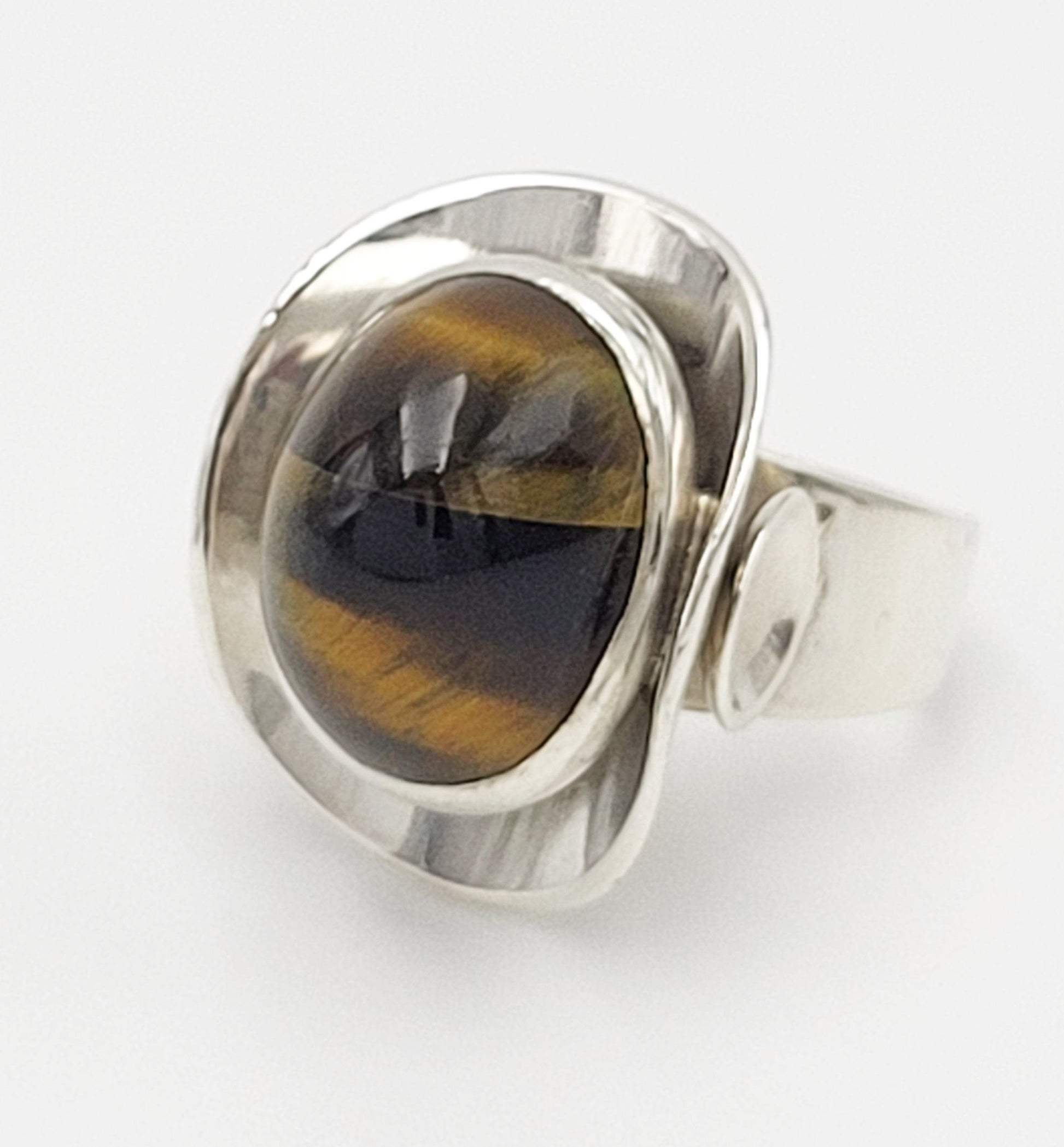 TMCMH Jewelry Sterling Silver & Tiger's Eye Modernist Ring