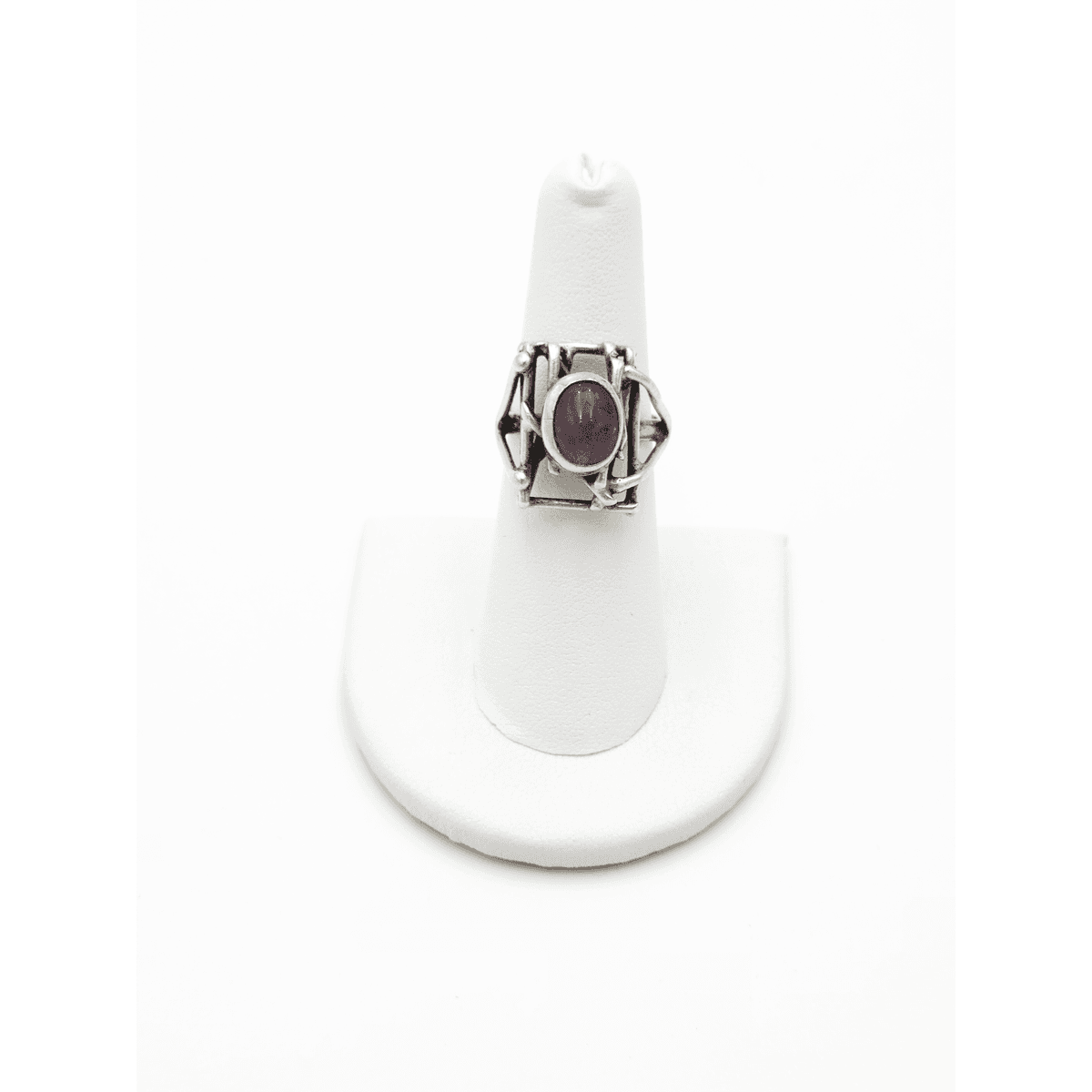 Vintage Sterling Amethyst Ring Jewelry Vintage Artisan Sterling Silver &amp; Amethyst Abstract Modernist Openwork Ring